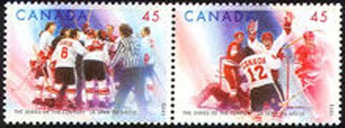 Se-tenant, The Series of the Century, Canada,  , Anniversaries and Jubilees, Ice Hockey, Sports, Winter Sports