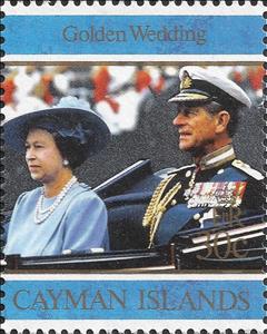 Stamp, Queen Elizabeth II and prince Philip, Cayman Islands,  , Heads of State, Princes, Queens, Royalty
