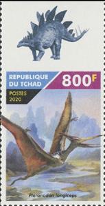 Stamp, Pteranodon longiceps, Chad,  , Animals (Fauna), Dinosaurs, Prehistorical Animals, Prehistory