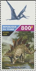 Stamp, Stegosaurus stenops, Chad,  , Animals (Fauna), Dinosaurs, Prehistorical Animals, Prehistory
