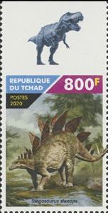 Stamp, Stegosaurus stenops, Chad,  , Animals (Fauna), Dinosaurs, Prehistorical Animals, Prehistory