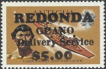 Carib Indian and war canoe