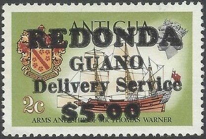 Stamp, Sir Thomas Warner's emblem and "Concepcion", Cinderellas,  , Sailing Ships, Ships