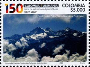 Stamp, Christopher Columbus Peak, Colombia, Colombia,  , Diplomacy, Mountains