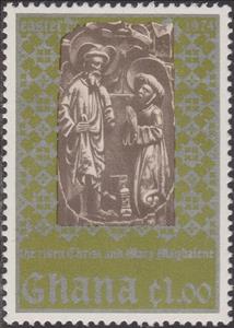 Stamp, Risen Christ and Mary Magdalene, Ghana,  