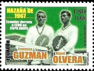 Stamp, Francisco Guzmán, Miguel Olvera, Ecuador,  , Sports, Tennis