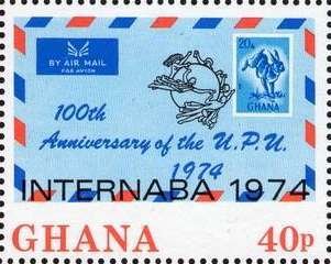 Stamp, Airmail envelope with Ghana stamp, Ghana,  , UPU, Stamps, Philatelic Exhibitions, Rabbits, Letters (Mail)