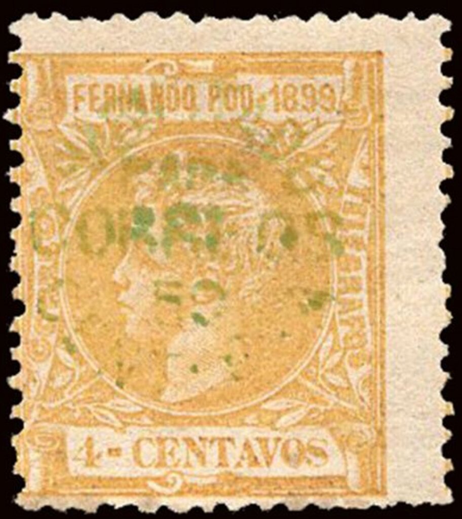Alfonso XIII, GREEN overprinted