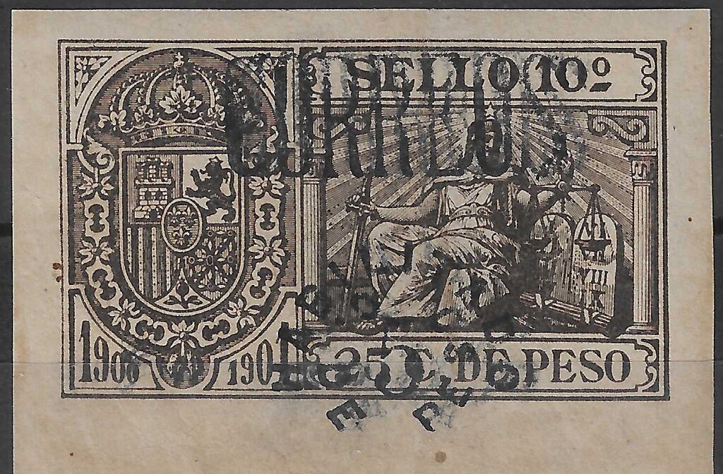 Revenue stamp overprinted