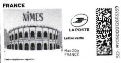Stamp, Nimes in black, France,  , Townscapes / City Views