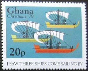 Stamp, Three ship, Ghana,  , Christmas