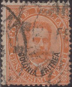 Stamp, King Umberto I - 20c, Italian colonies, territories and occupations,  