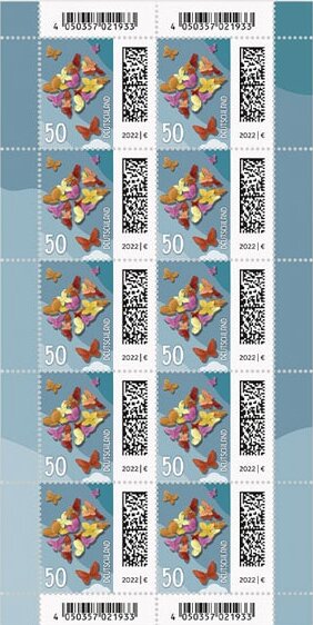 Full Pane, Letter Composed of Butterflies, Germany, Federal Republic,  , Butterflies, Letters (Mail)