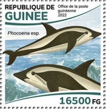 Stamp, Phocoena esp., Guinea,  , Animals (Fauna), Dolphins, Sea (Marine) Mammals