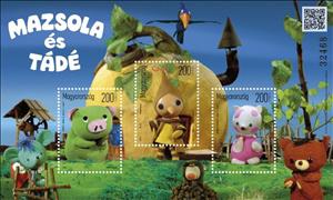 Souvenir Sheet, Mazsola and Tádé, Hungary,  , Cartoons, Television