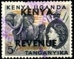Stamp, African Elephant (Loxodonta africana), Kenya,  , Animals (Fauna), Elephants, Famous People, Heads of State, Mammals, Queens, Royalty, Women