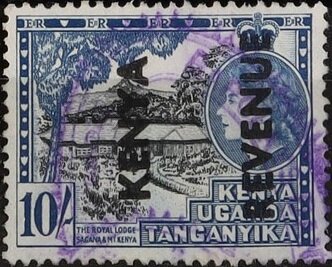 Stamp, Royal Lodge, Sagana, Kenya,  , Crowns and Coronets, Famous People, Heads of State, Landscapes, Queens, Royalty, Trees, Women