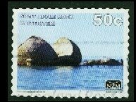 Stamp, Split Apple Rock, Kaiteriteri, Personalized and Private Mail Stamps,  , Coastal Areas, Rocks, Sea