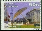 Stamp, Umbrella Sculpture, Invercargill - Large Format, Personalized and Private Mail Stamps,  , Art, Buildings, Sculptures, Umbrellas