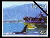 Stamp, Whale Watch Kaikoura Vessel, and Orca, Personalized and Private Mail Stamps,  , Animals (Fauna), Motorboats, Mountains, Sea (Marine) Mammals, Ships, Whales