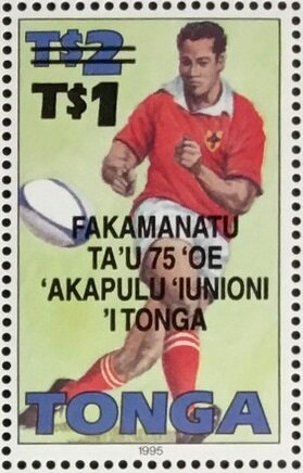 Player ready to catch ball (Tongan overprint)