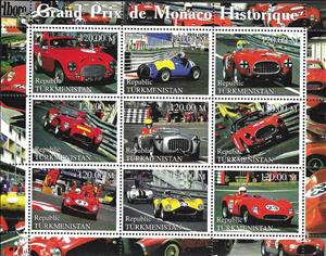 Mini Sheet, Historic Grand Prix of Monaco, Turkmenistan,  , Racing Cars
