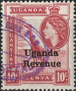 Stamp, Giraffe (Giraffa camelopardalis), Uganda,  , Animals (Fauna), Famous People, Giraffes, Heads of State, Mammals, Queens, Royalty, Women