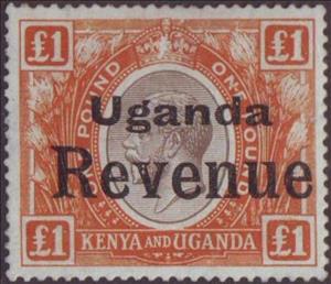 Stamp, King George V (1865-1936), Uganda,  , Crowns and Coronets, Famous People, Heads of State, Kings, Men, Royalty