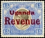 Stamp, King George V (1865-1936), Uganda,  , Crowns and Coronets, Famous People, Heads of State, Kings, Men, Royalty