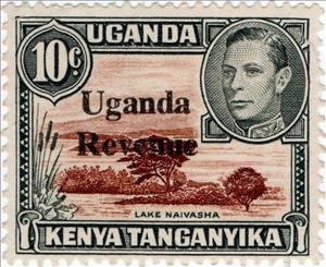 Stamp, Lake Naivasha, Uganda,  , Famous People, Heads of State, Kings, Lakes, Landscapes, Men, Royalty