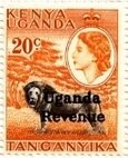 Stamp, Lion (Panthera leo), Uganda,  , Animals (Fauna), Famous People, Heads of State, Лев, Mammals, Queens, Royalty, Wild Cats