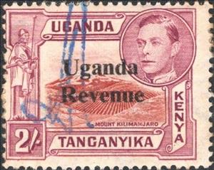 Stamp, Mount Kilimanjaro, Uganda,  , Famous People, Heads of State, Kings, Landscapes, Men, Mountains, Royalty, Volcanos