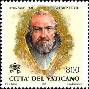 Stamp, Clement VIII, 1625, Vatican City,  , Clergy, Coats of Arms, Famous People, Legends, Men, Popes, Religion