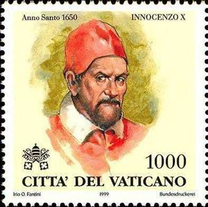 Stamp, Innocent X, 1650, Vatican City,  , Clergy, Coats of Arms, Famous People, Legends, Men, Popes, Religion