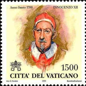 Stamp, Innocent XII, 1700, Vatican City,  , Clergy, Coats of Arms, Famous People, Legends, Men, Popes, Religion