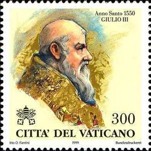 Stamp, Julius III, 1550, Vatican City,  , Clergy, Coats of Arms, Famous People, Legends, Men, Popes, Religion