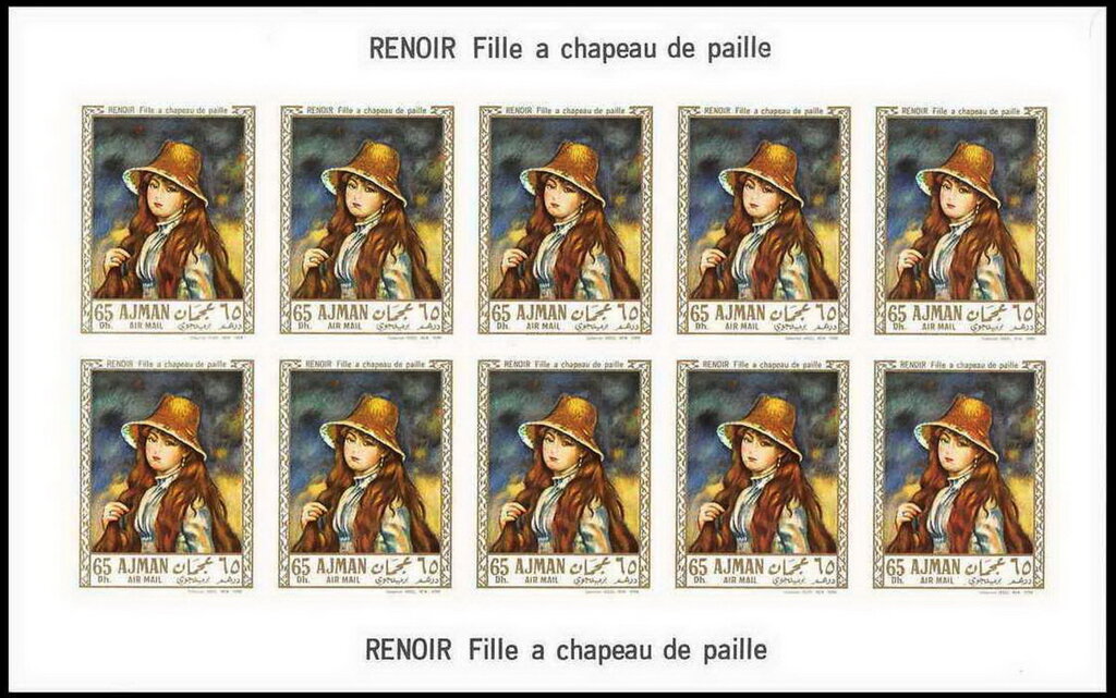 Jeune fille avec un chapeau de paille, Renoir (1884)