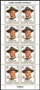 Full Pane, Robert Stephenson Smyth Baden-Powell (1857-1941), Ajman,  , Headgear, Scouting