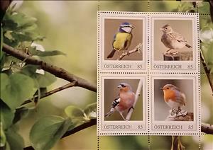Mini Sheet, Songbirds, Austria,  , Birds, Flowers