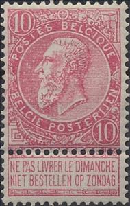 Stamp, King Leopold II with Sunday strip, Belgium,  , Famous People, Heads of State, Kings, Men, Royalty