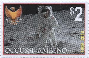 Stamp, 50th Anniversary of Man on the Moon, Cinderellas,  , Anniversaries and Jubilees, Moon Landing