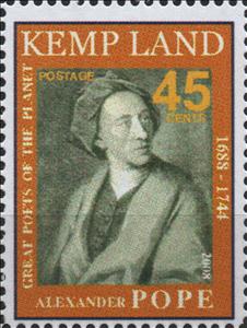 Stamp, Great Poets, Alexander Pope, Cinderellas,  , Literary People (Poets and Writers)