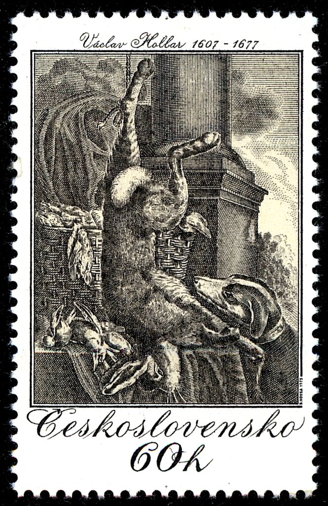 Still-life with hare, by Vaclav Hollar (1649)