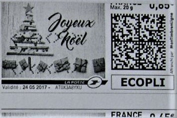 Tree and Gifts. Happy Christmas. Joyeux Noel in black