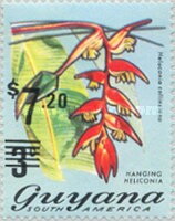 Stamp, $7.20 on 3c Hanging Helicona, Guyana,  , Flowers, Plants (Flora)