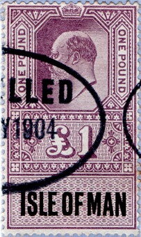 Stamp, King Edward VII (1841-1910), Isle of Man,  , Crowns and Coronets, Famous People, Heads of State, Kings, Men, Royalty