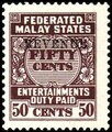 Stamp, Numeral, Malaya, Federated Malay St.,  , Numbers