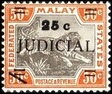 Stamp, Tiger (Panthera tigris), Malaya, Federated Malay St.,  , Animals (Fauna), Mammals, Tigers, Wild Cats