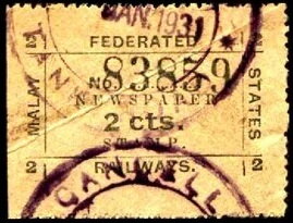 Federated Malay States Railways - Newspaper Stamp