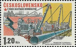 Stamp, Construction of Friendship pipeline, Czechoslovakia,  , Industry